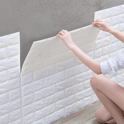 3D Brick Design Self-Adhesive Waterproof Foam Sheet 3D PE Foam Wallpaper